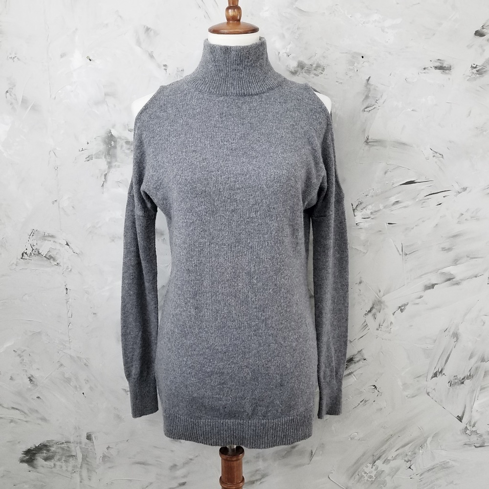 Halogen Grey Split Sleeve Cashmere Pullover - image 2